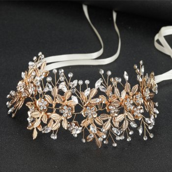 White Leaf-shaped Headband European and American Style Bridal Headpiece